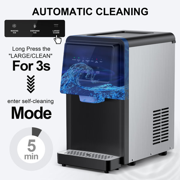 Velivi 70 Lb. Daily Production Nugget Ice Cubes Countertop Ice Machine